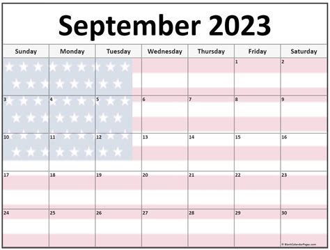 september  blank calendar  daily printable