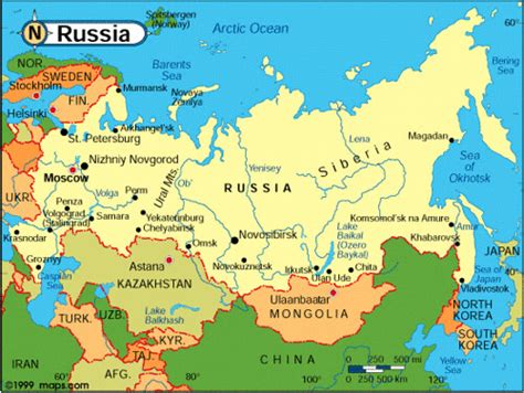 Mapa Político De Rusia Con Regiones Y Ciudades En Español