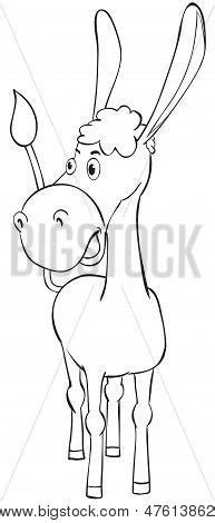 fun outline donkey vector photo  trial bigstock