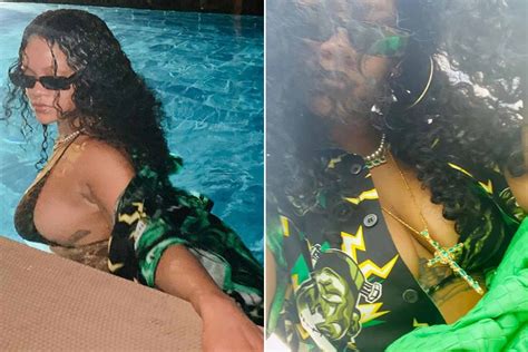 Rihanna Takes A Dip In Tiger Striped Bikini And Four Figure Prada