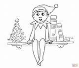 Elf Coloring Shelf Pages Christmas Girl Getdrawings sketch template