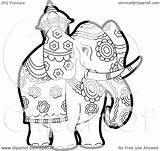 Outline Elephant Coloring Pageant Illustration Royalty Clipart Rf Lal Perera Pages Getcolorings sketch template