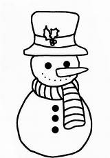 Snowman Coloring Pages Simple Printable Drawing Kids Christmas Sketch Print Cute Color Man Snow Winter Colouring Easy Coloring4free Snowmen Clipart sketch template