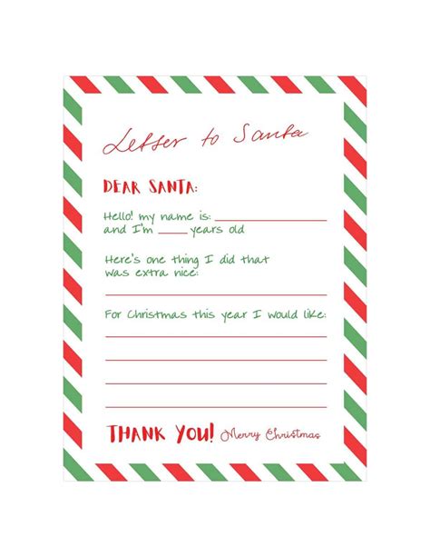 letter  santa  kids  printable santa letter printable