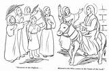 Palmowa Niedziela Kolorowanki Triumphal Hosanna Dzieci Donkey Jerusalem Dimanche Rameaux Coloriages Wydruku sketch template