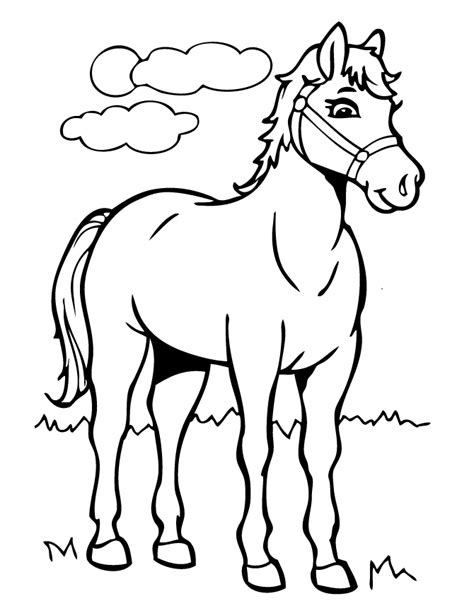 cartoon horse coloring page  printable coloring pages clipart