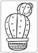 Cactus Kawaii Prickly Coloringoo sketch template