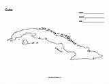 Cuba Map Coloring Outline Printable Allfreeprintable Reproduced sketch template