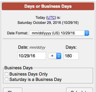 date calculator days  business days