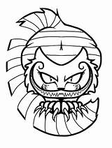 Cheshire Cat Evil Drawing Smile Tattoo Outline Doom Valerie Uncolored Getdrawings Tattooimages Biz sketch template