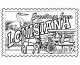 Louisiana Coloring Printables Pages State Stamp Usa States Color Sheets Cajun Printable Kids Crawfish Print Virginia La Culture Theme Projects sketch template