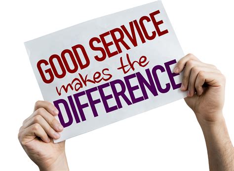 good service   difference placard isolated  white