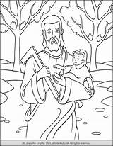 Joseph Coloring Pages Jesus Saint Kids Saints Catholic Carpenter Mary St Printable Baby Kid Sheet Thecatholickid Template Children School Easy sketch template