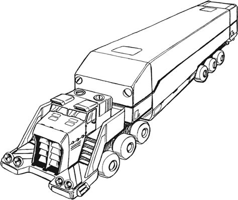 semi truck trailer tractor drawing wheeler  sketch coloring pages big