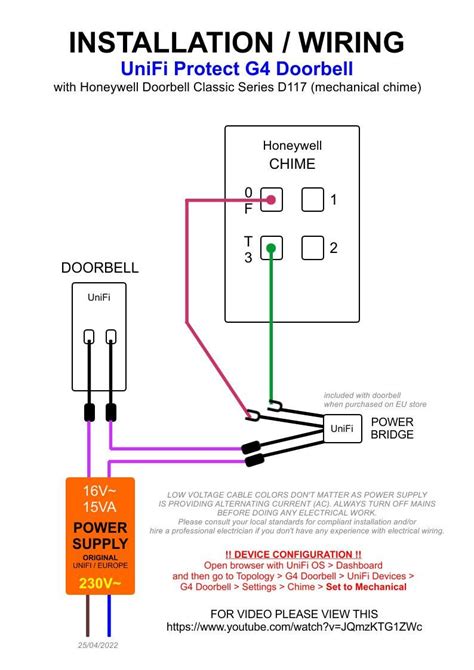 guide  installing unifi protect  doorbell   honeywell mechanical chime  diagram