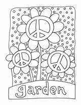 Coloring Garden Pages Adult Simple Printable Peace Popsugar sketch template