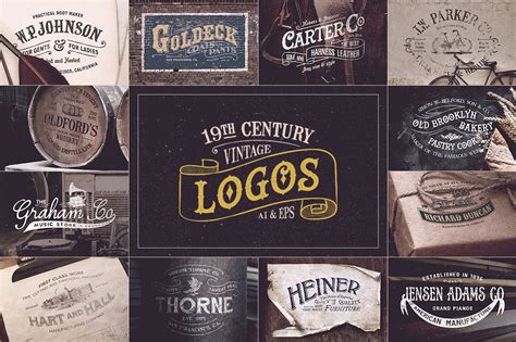 century vintage logos branding logo templates creative market