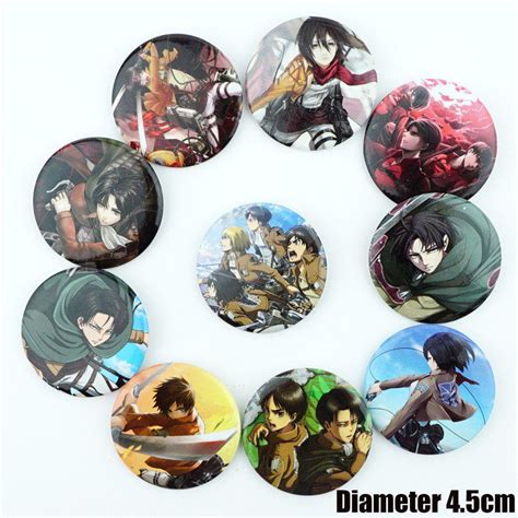 10pcs Set Japan Anime Attack On Titan Pins Badges Brooch Chest Ornament