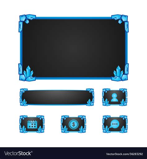 ice twitch overlay set design concept royalty  vector
