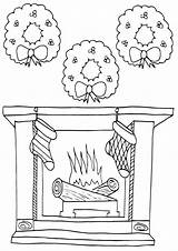 Fireplace Coloring Pages sketch template
