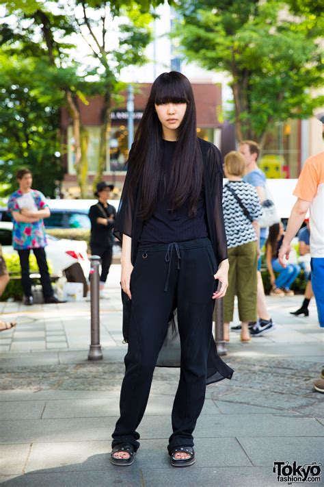 japanese fashion model s all black minimalist fashion