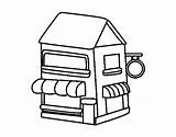 Shop Coloring Buildings Architecture Grocery Store Coloringcrew Kb Print sketch template