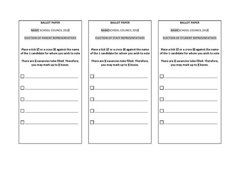 voting template printable templates