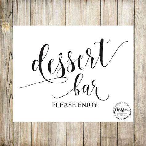 dessert bar sign dessert table sign dessert table dessert sign