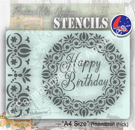happy birthday cake stencil cake stencil reusable