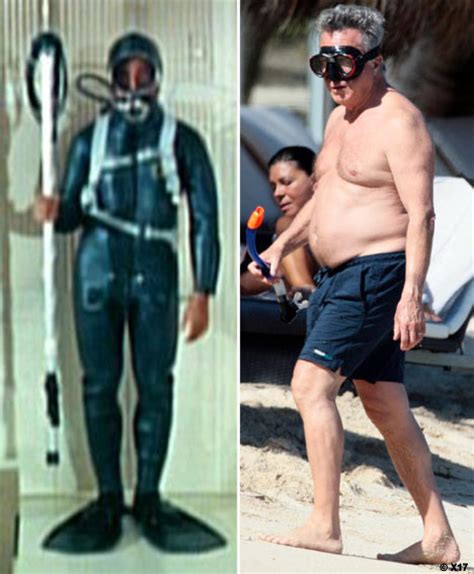 dustin hoffman dons diving gear and recreates classic graduate moment but this time with added