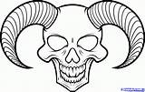 Skull Easy Drawings Drawing Draw Tattoo Scary Devil Library Clipart sketch template