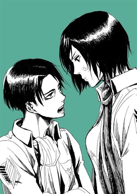 look how short levi is standing next to mikasa xd ☆ミ ☆彡rivaille levi x mikasa ackerman