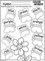 Butterfly Color Words Activity Coloring Spring Match Tsgos Wings Students sketch template