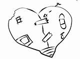 Broken Coloring Pages Heart Hearts Getdrawings sketch template