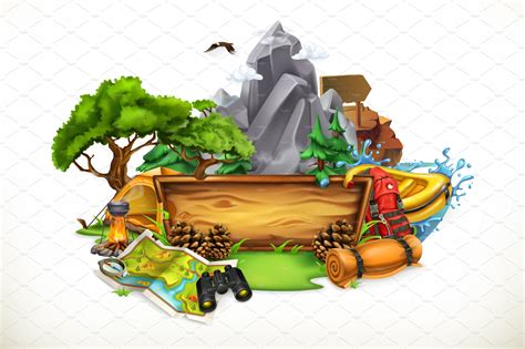 Camping And Adventure Vector Custom Designed Illustrations