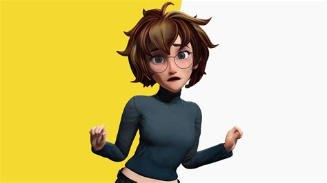 3d model mother cartoon woman rigged 3d model realtime girl 3d toon vr