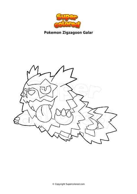coloring page pokemon zigzagoon galar supercoloredcom