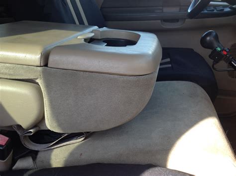center jump seatconsole gray vinyl  lid car truck interior