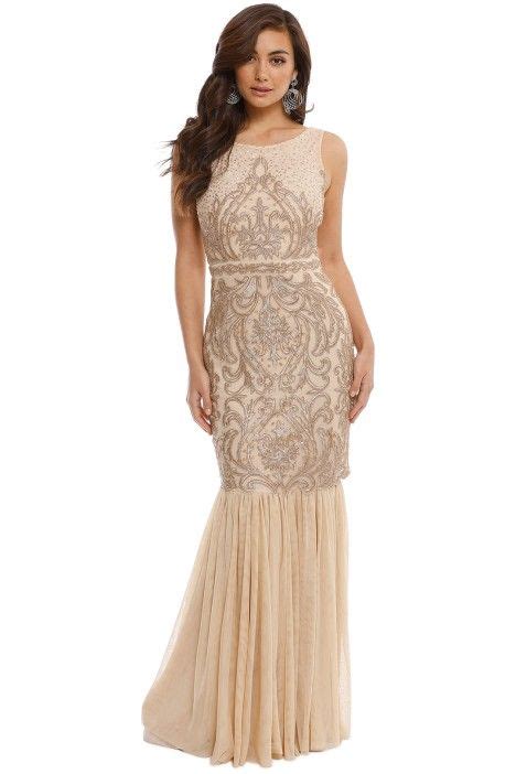 badgley mischka champagne beaded gown front beaded gown ball gown dresses beautiful