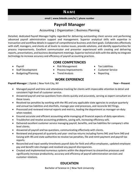 payroll manager resume sample dorawalz blog