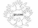 Welcome Coloring Pages Back Fall Hands Printable Color School Getcolorings Pag Getdrawings Print Book Colorings sketch template