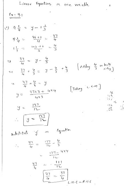 linear equations   variable worksheet
