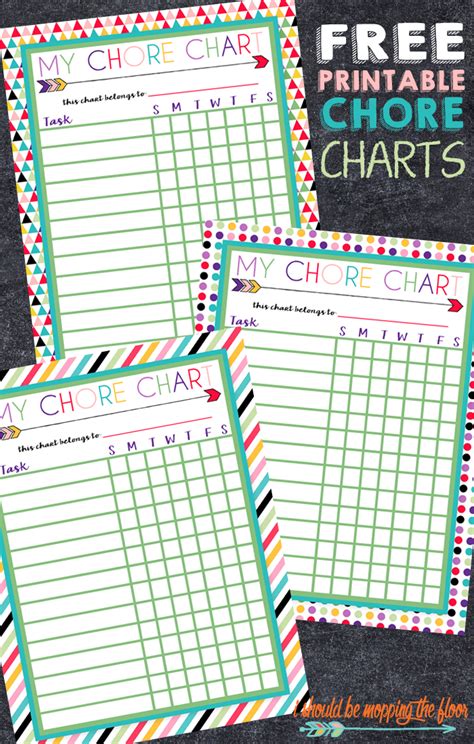 mopping  floor  printable chore charts