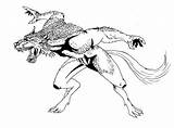 Garou Loup Werewolf Werwolf Lobisomem Desenhos Coloriages Colorir sketch template