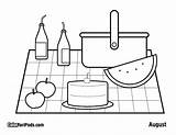 Picnic Coloring Pages Print sketch template