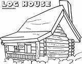 Log House Coloring Cabin Pages Template Colorings sketch template