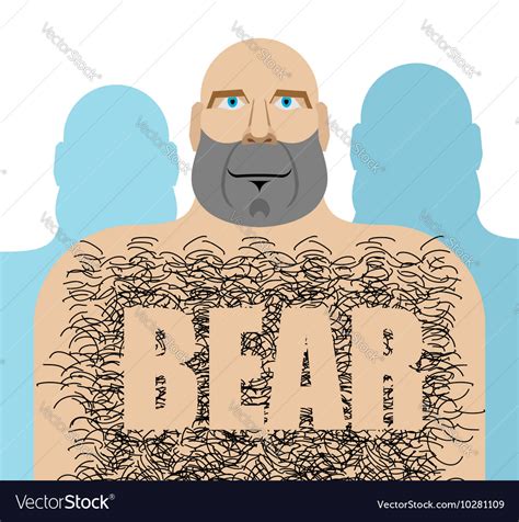 Gay Bear Big Hairy Man Lgbt Community Royalty Free Vector