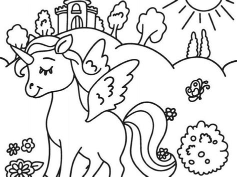 childrens unicorn coloring pages etsy