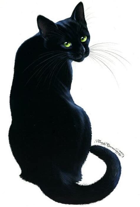 black cat print   calling  irina garmashova etsy