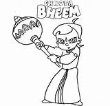 Coloring Bheem Chota Fight Pages Bludgeon Netart sketch template